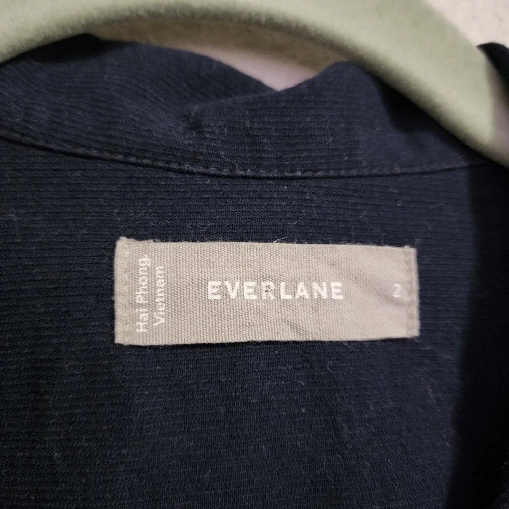 EVERLANE Linen Blend Utility Romper Navy Minimalist Fishermancore preppy 2